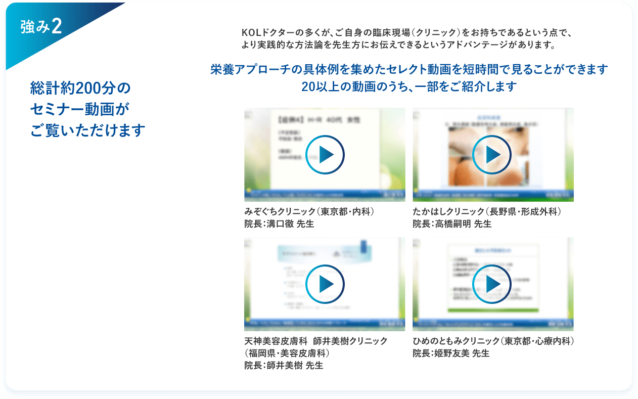 強み2 総計約200分のセミナー動画がご覧いただけます