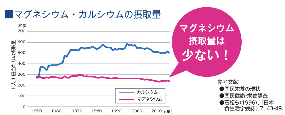 マグネシウム・カルシウムの摂取量